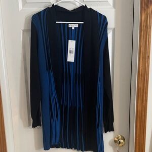Birch NY Black and Blue Striped Cardigan